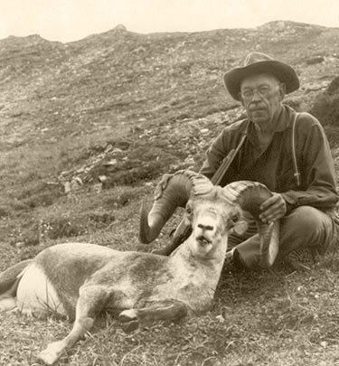 O'Connor With One of His Trophy Sheep.