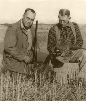 O'Connor (right) in pursuit of pheasant near his home in Idaho.